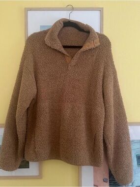 SKIMS Women's Teddy Fleece Zip-Up Sweater - Brown